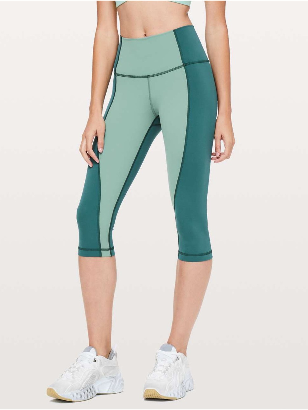 lululemon athletica Two-Tone Teal/Jasper Capri Leggings